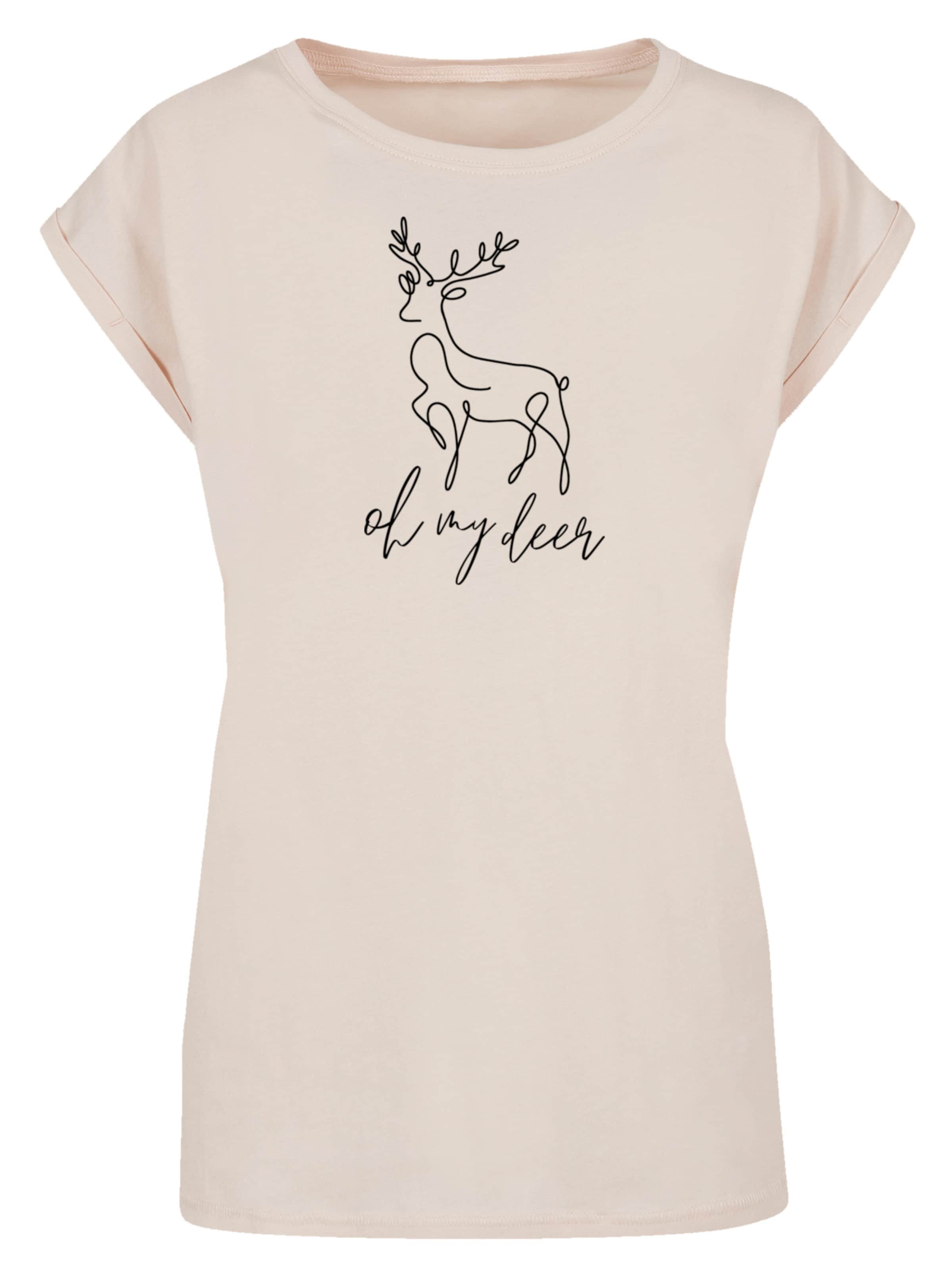 F4NT4STIC Shirt 'Winter Christmas Deer' in Beige: Vorderseite