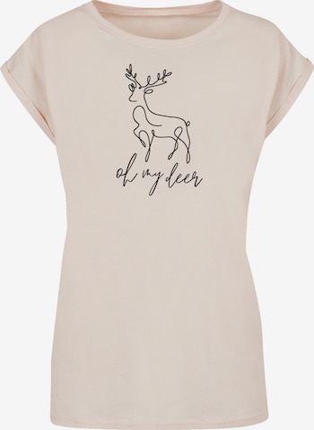 F4NT4STIC Shirt 'Winter Christmas Deer' in Beige: voorkant