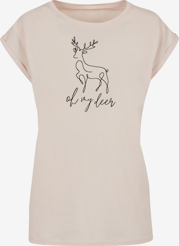 F4NT4STIC Shirt 'Winter Christmas Deer' in Beige: Vorderseite