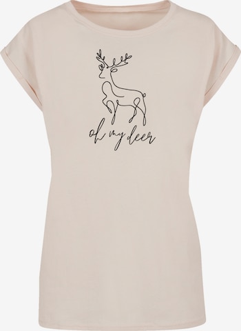 F4NT4STIC Shirt 'Winter Christmas Deer' in Beige: front