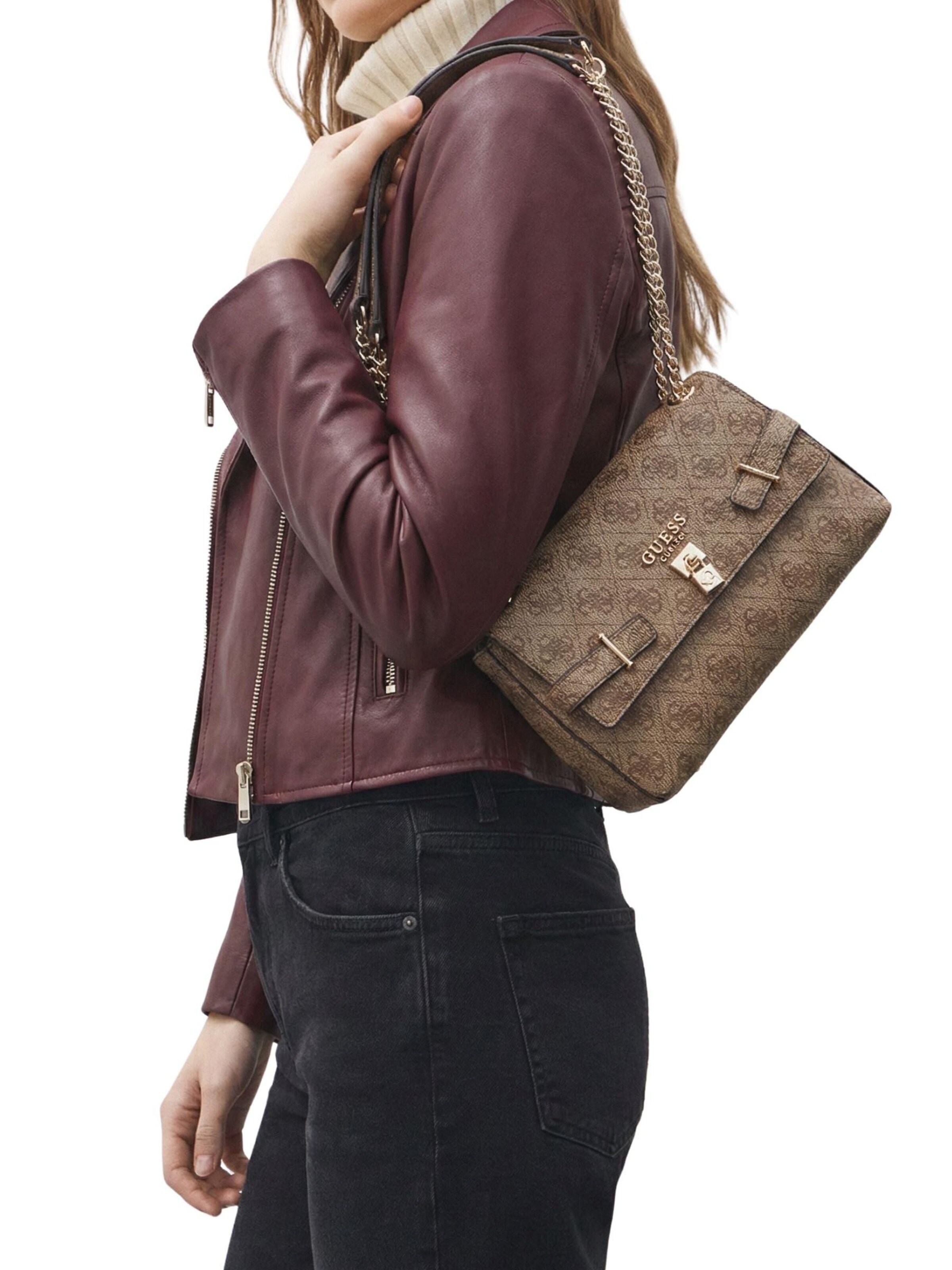 GUESS Skuldertaske 'Guess Sac Bandoulière Handbag Latte Logo SG783321' i brun