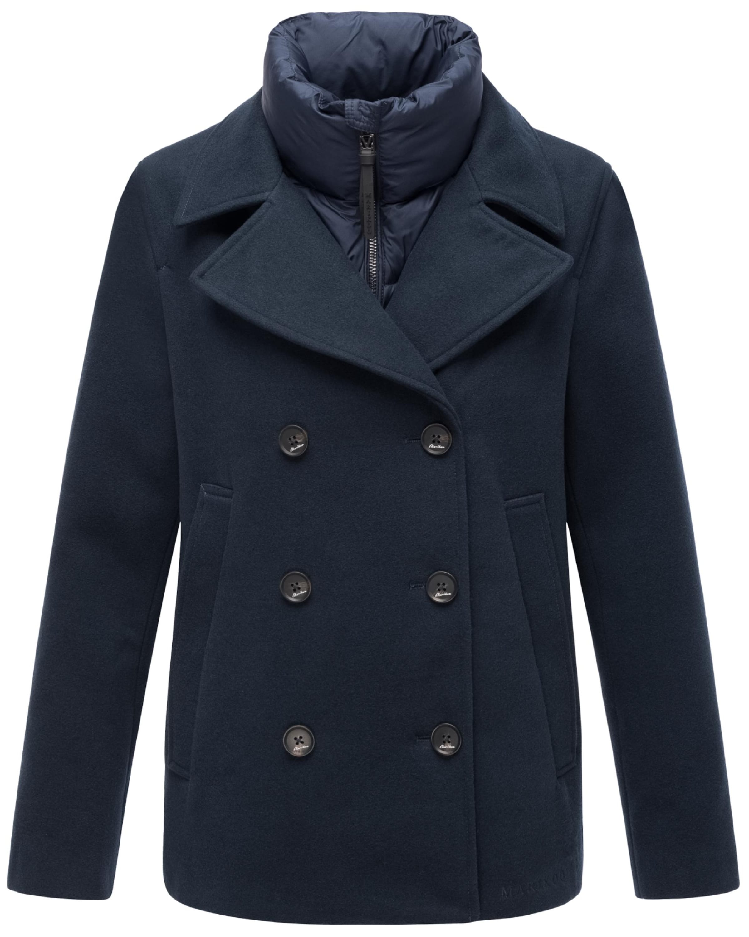 MARIKOO Between-seasons coat in Blue: front