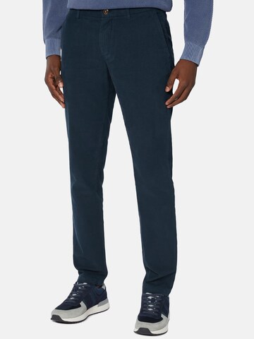 Boggi Milano Regular Broek 'Corduroy' in Blauw: voorkant