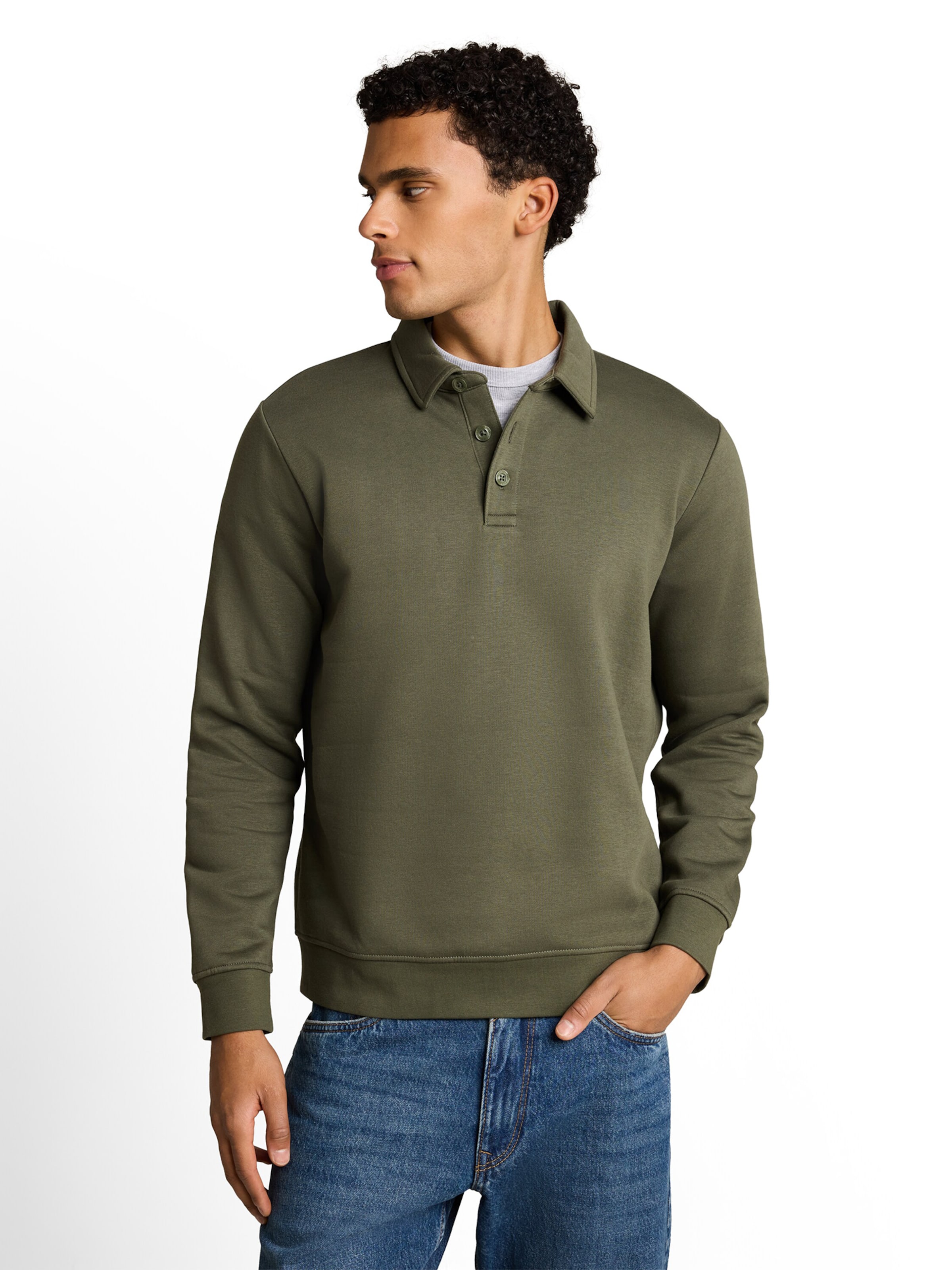 TOM TAILOR DENIM Sweatshirt in Grün: Vorderseite