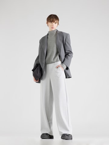 OBJECT Wide leg Pleat-Front Pants 'Lisa' in Grey