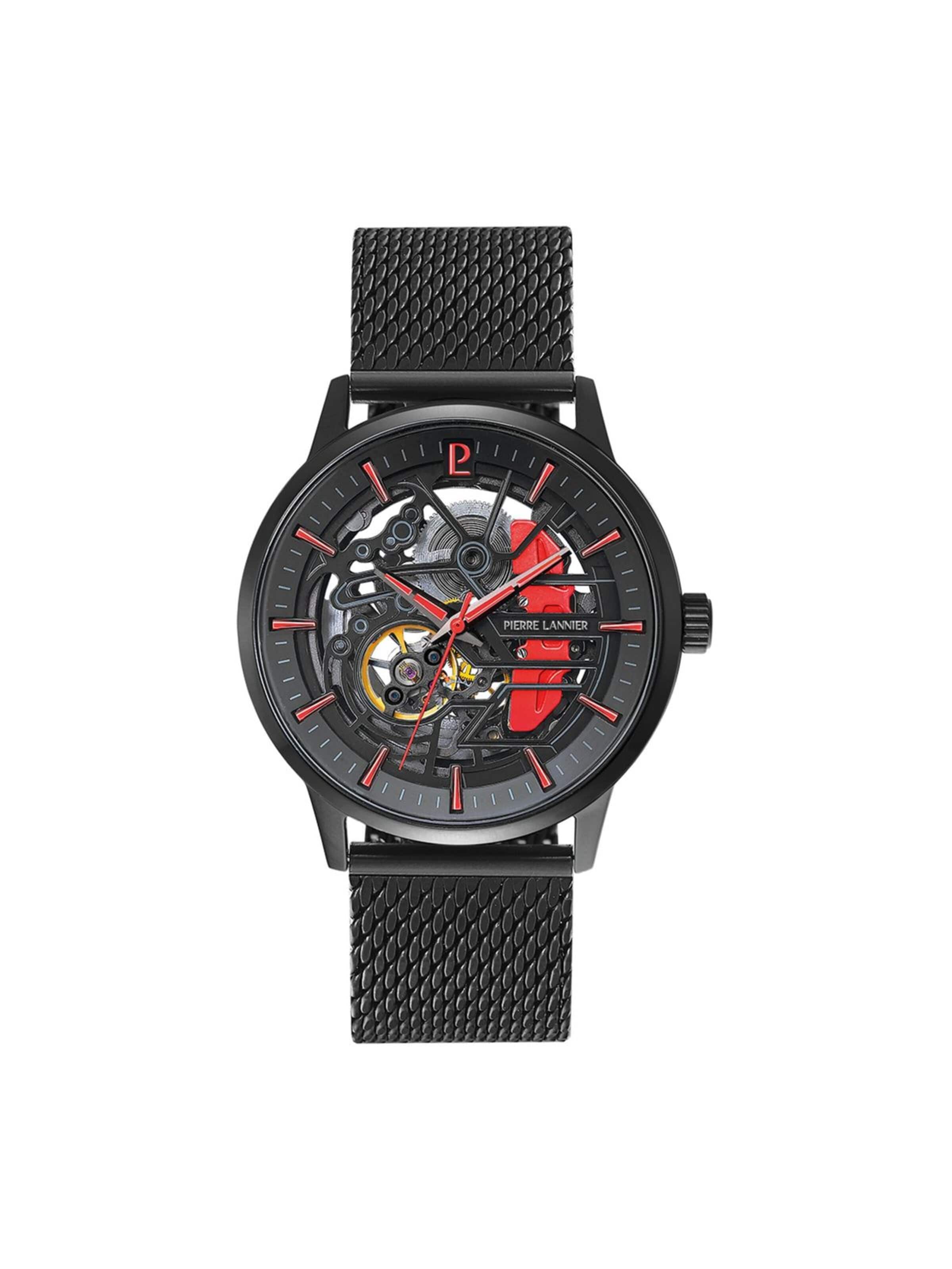 Pierre Lannier Analoguhr 'Pierre Lannier - Automatic watch Paddock - Automatic watch movement - Watch case width: 43 mm'‌‌‌‌‌‌‌‌‌‌ in Schwarz: Vorderseite