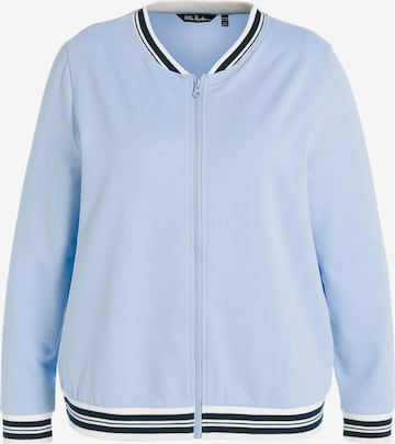 Ulla Popken Zip-Up Hoodie in Blue: front