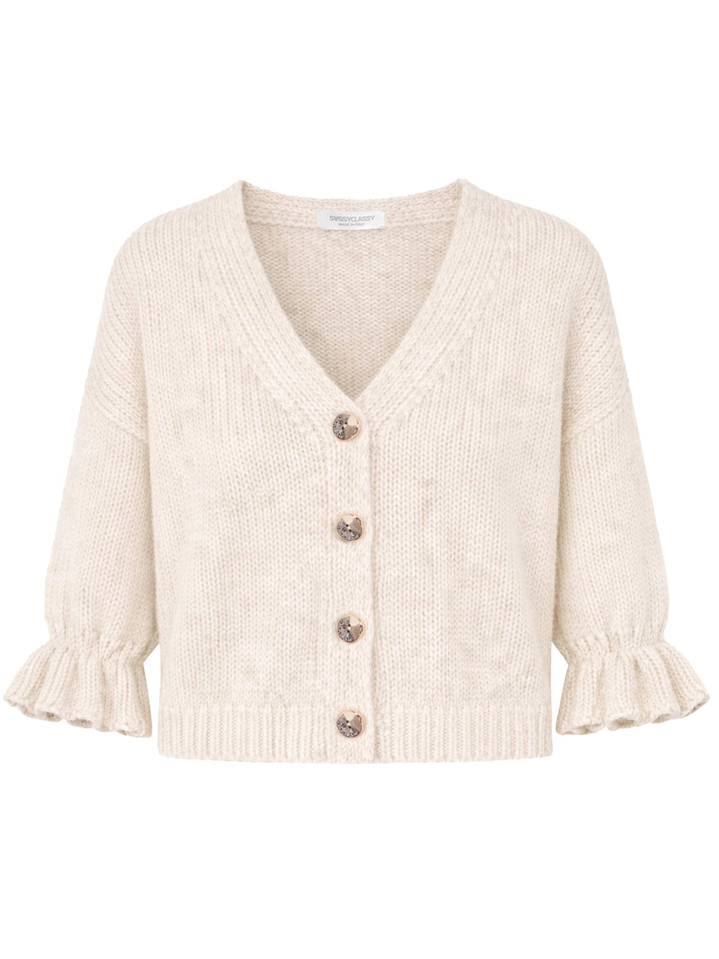 SASSYCLASSY Oversizestrickjacke‌‌‌‌‌ in Beige: Vorderseite