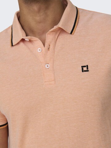 Only & Sons Shirt 'Fletcher' in Orange