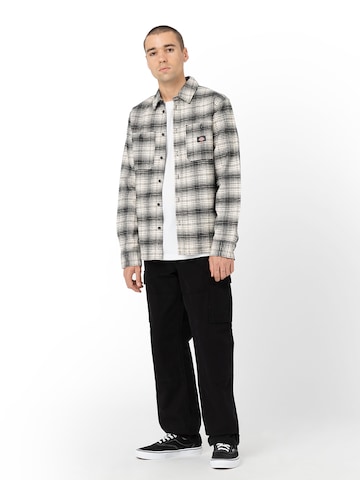 DICKIES Regular fit Button Up Shirt 'EVANSVILLE' in Grey