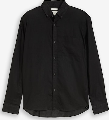 TOM TAILOR DENIM Comfort Fit Hemd in Schwarz: Vorderseite