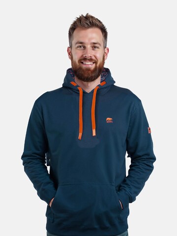 FORSBERG Sweatshirt 'Hoodie mit kleinem Brustlogo' in Blau: Vorderseite