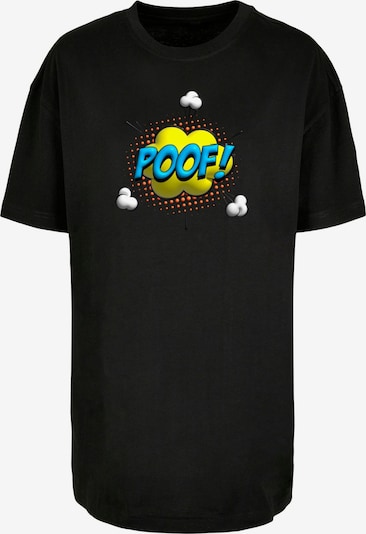 Merchcode T-shirt oversize 'Poof Comic' en azur / jaune / noir / blanc cassé, Vue avec produit