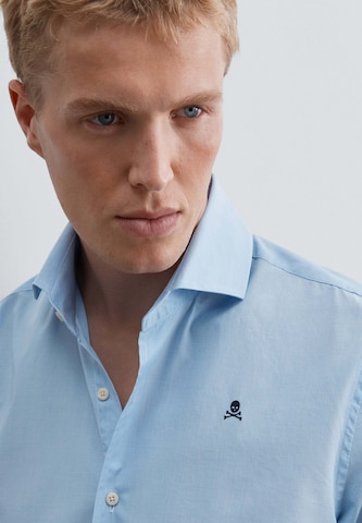 Scalpers Regular fit Overhemd in Blauw: voorkant