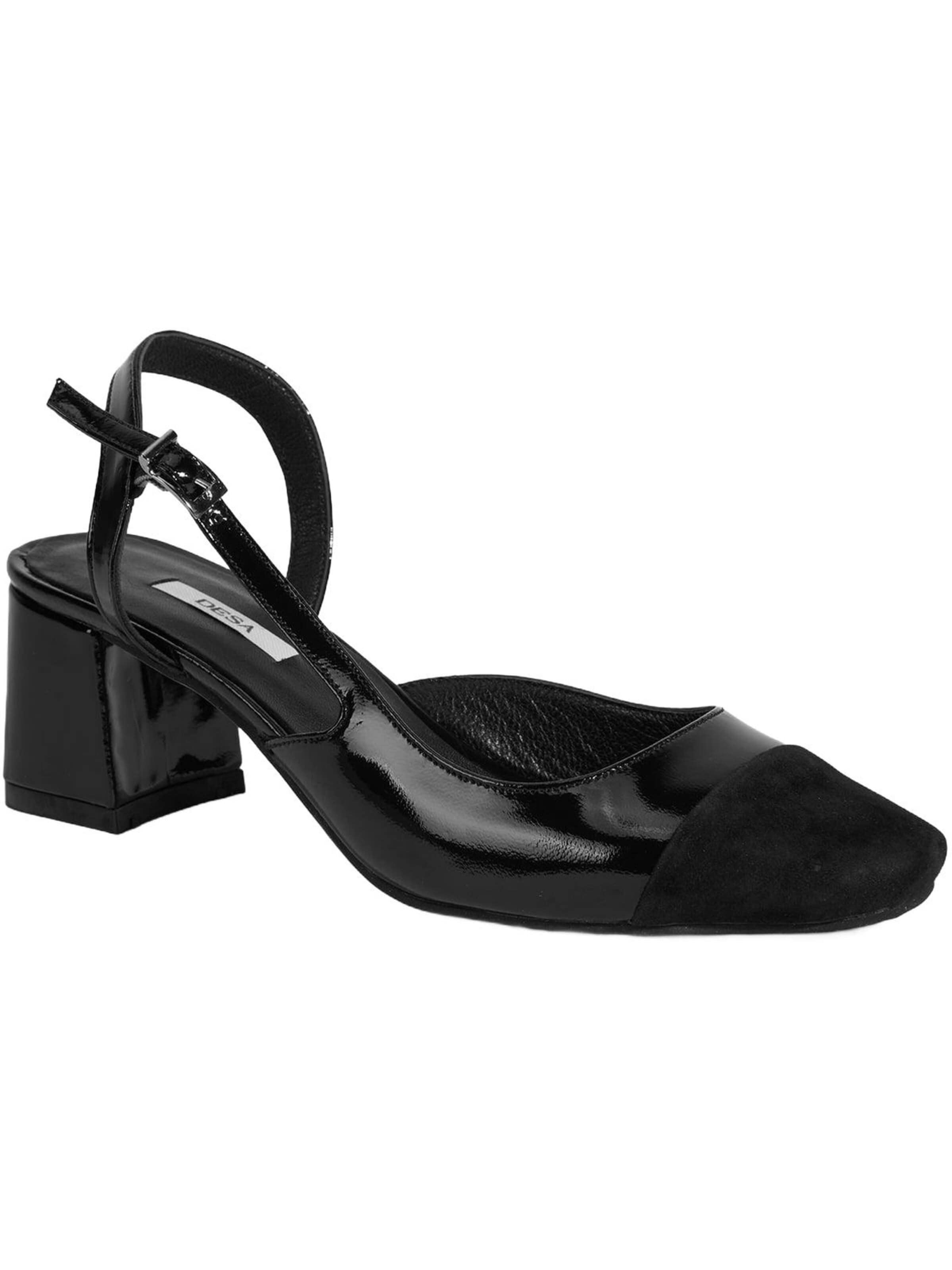 Desa Slingpumps 'Blockabsätze' in Zwart