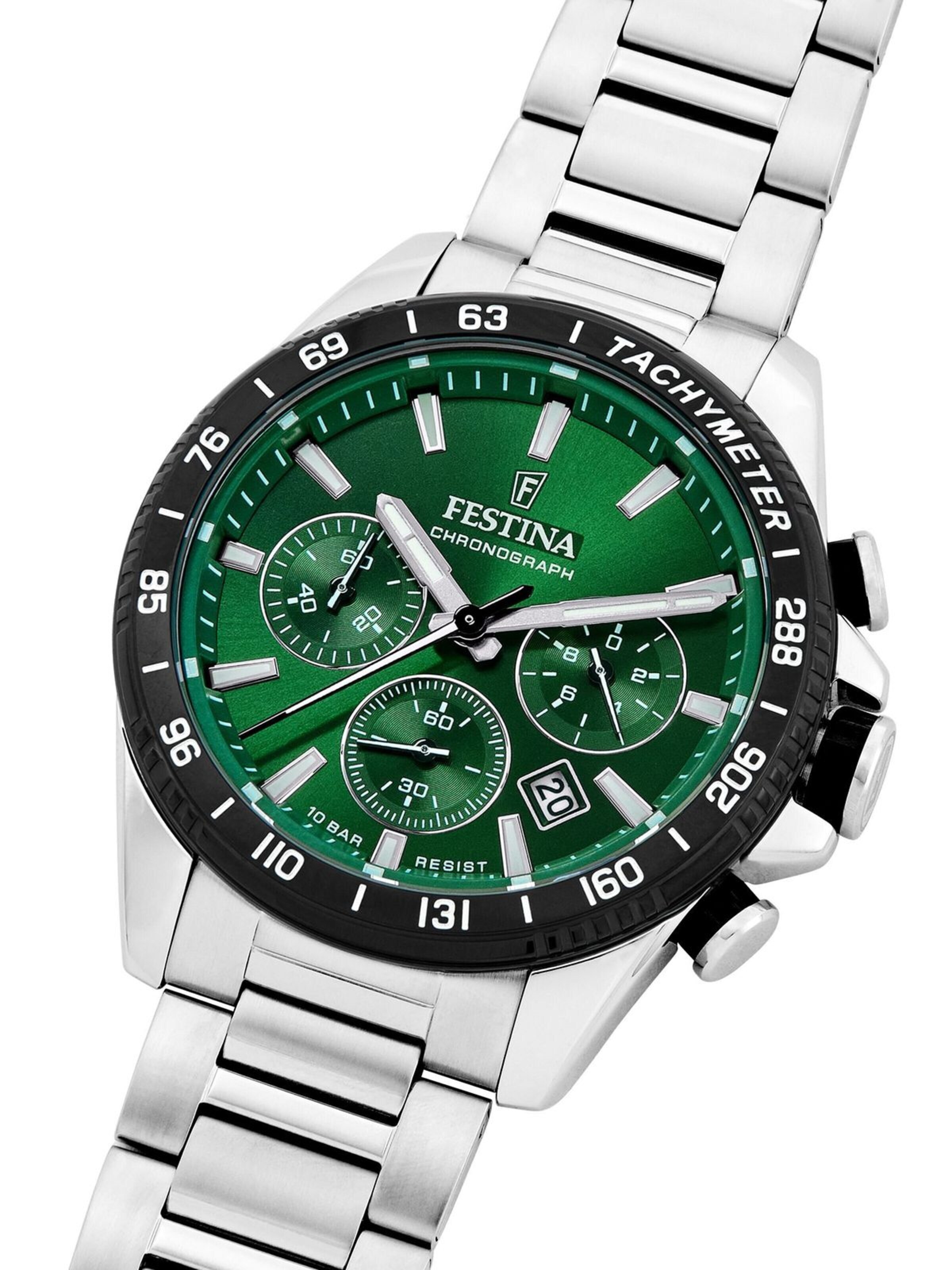 FESTINA Zegarek analogowy 'Chronograph TIMELESS CHRONOGRAPH' w kolorze zielony