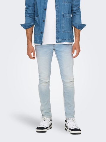 Coupe slim Jean 'Loom' Only & Sons en bleu