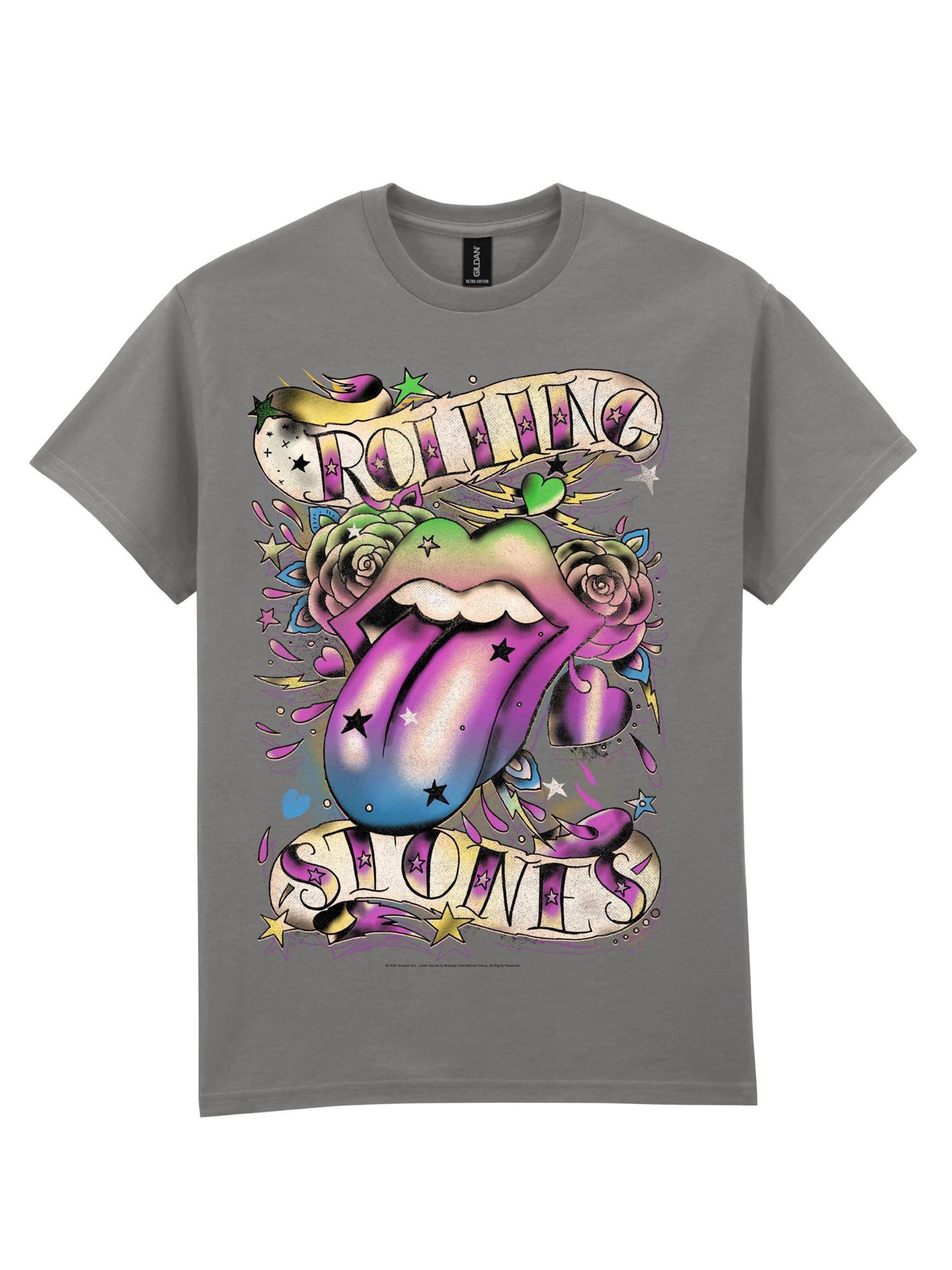 THE ROLLING STONES Shirt 'Tattoo You Rainbow' in Grey: front