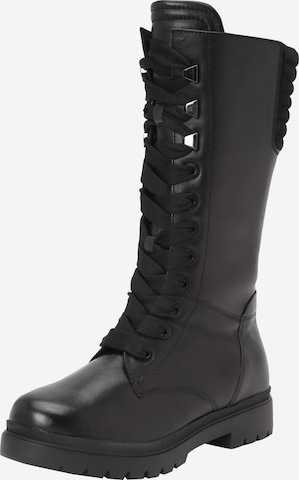 CAPRICE Lace-Up Ankle Boots in Black: front