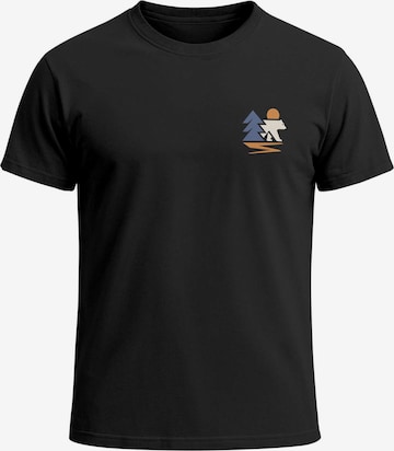 Neverless Shirt 'Bär wald' in Schwarz: Vorderseite