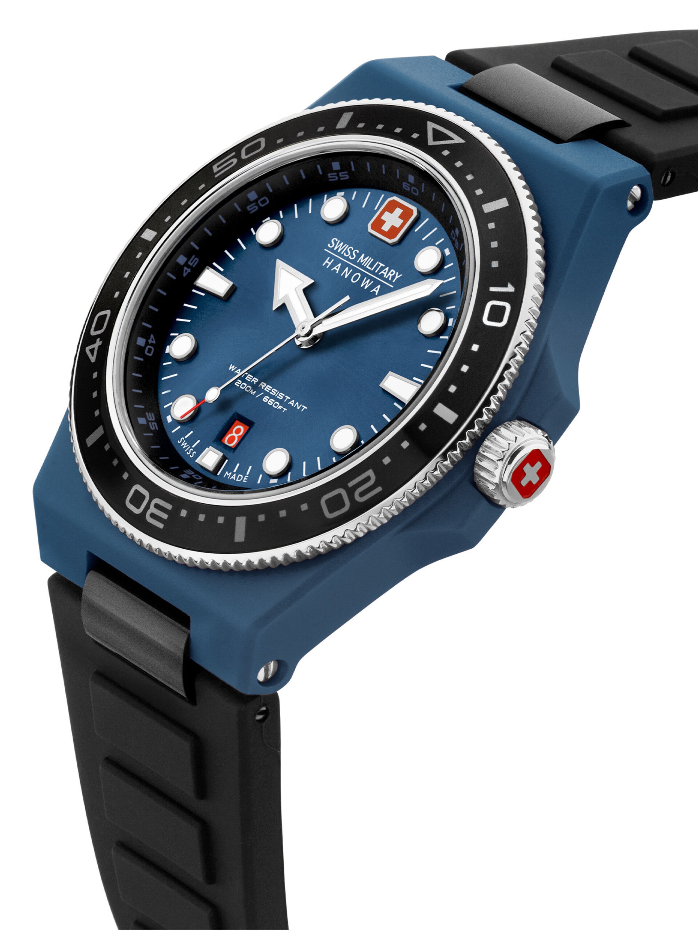 SWISS MILITARY HANOWA Analoog horloge 'Ocean Pioneer' in Blauw