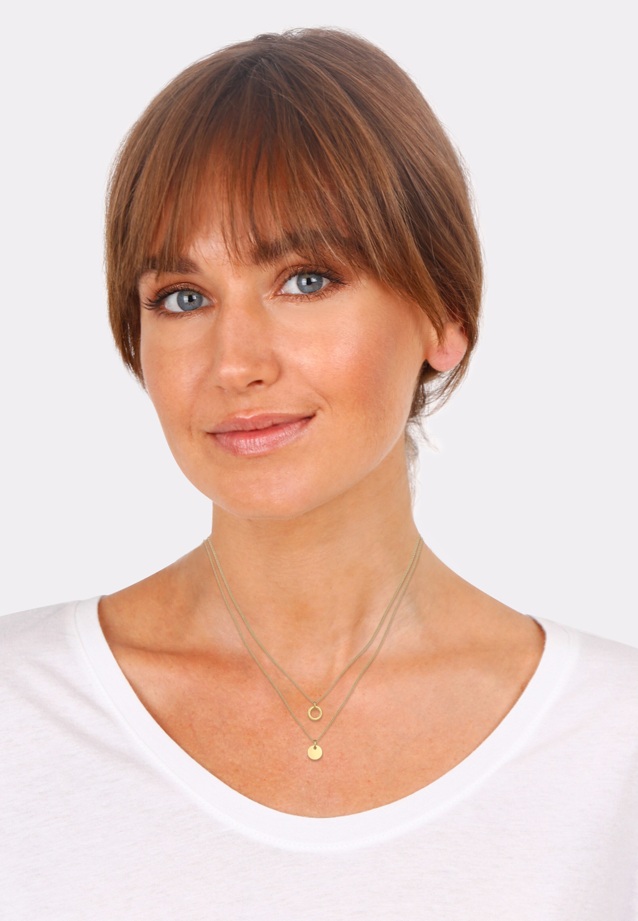 Frauen Schmuck ELLI Halskette Geo, Kreis, Layer in Gold - XJ60259