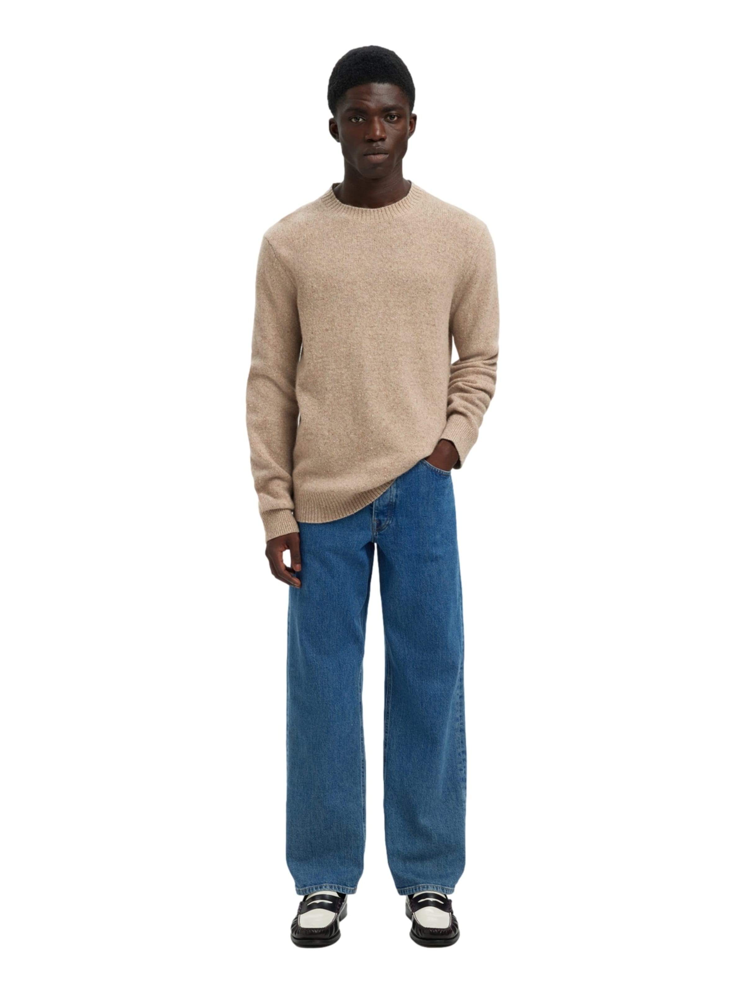 Pull-over 'Neli' SELECTED HOMME en beige