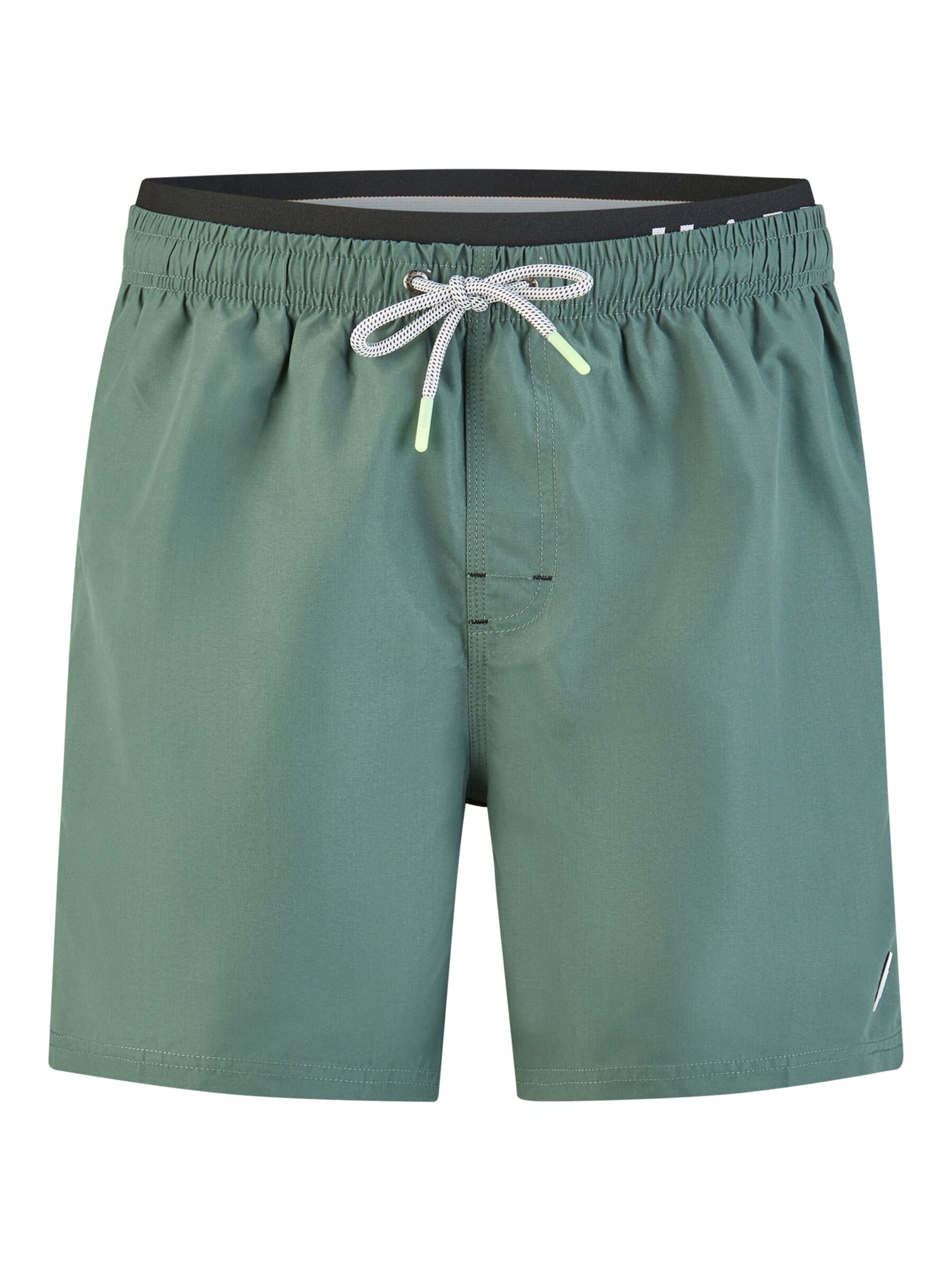 Shorts de bain 'Double Waistband' Happy Shorts en vert : devant