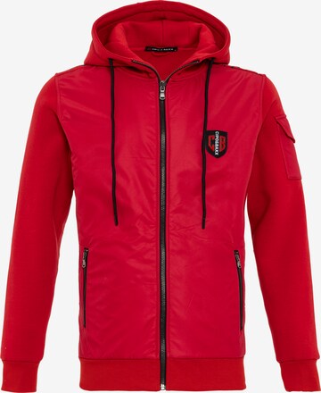 CIPO & BAXX Zip-Up Hoodie in Red: front