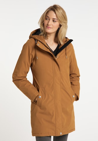 Manteau fonctionnel usha BLUE LABEL en marron : devant