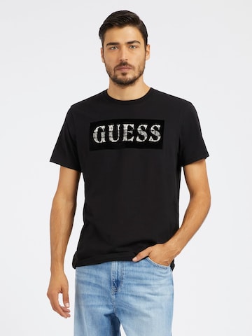 GUESS Μπλουζάκι σε μαύρο: μπροστά