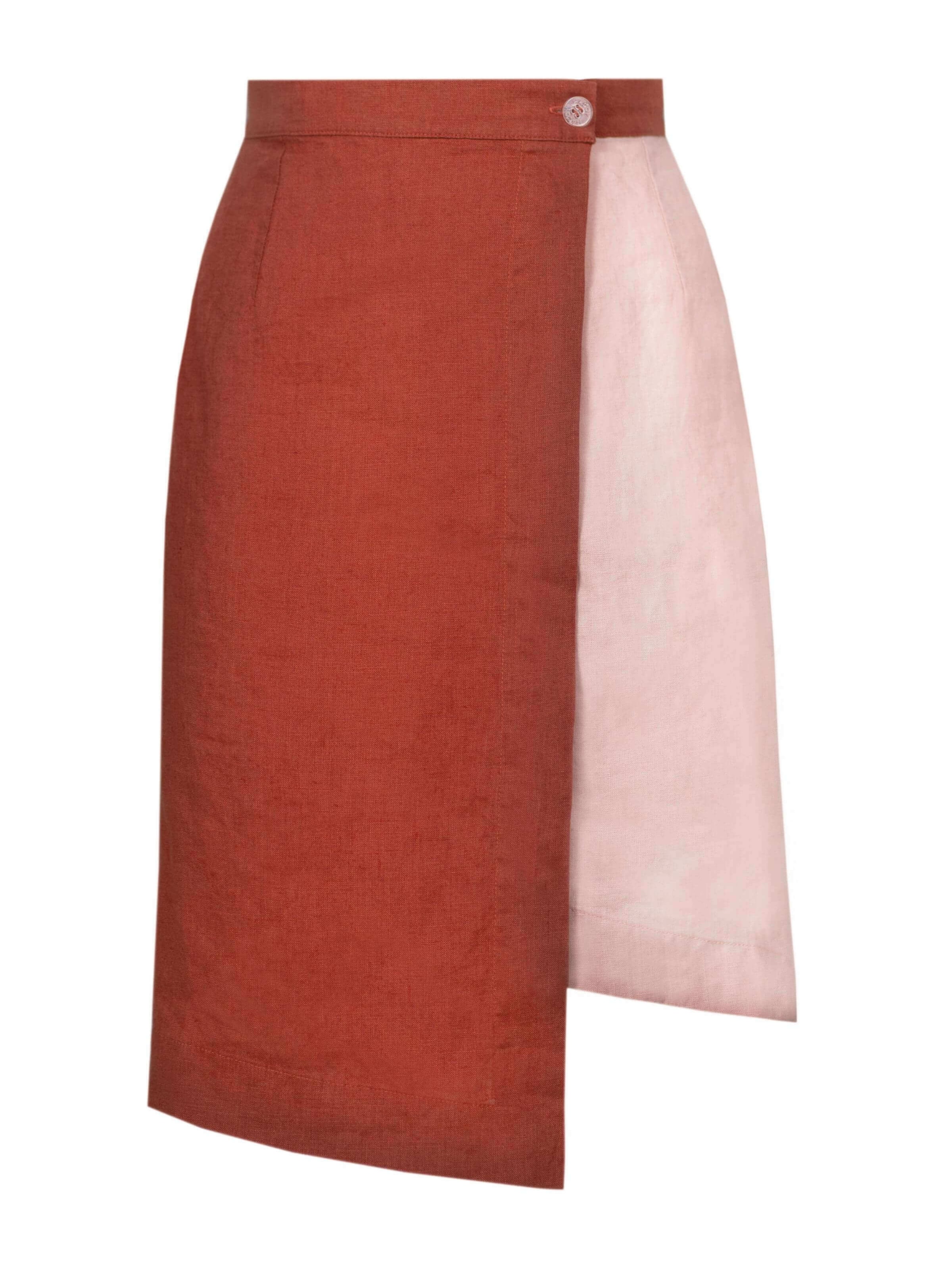Jupe 'Linen Business Skirt' HACOY en orange : devant