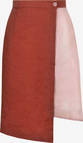 Jupe 'Linen Business Skirt' HACOY en orange : devant