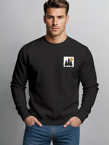 Neverless Sweatshirt 'Pine Trees'‌ in Schwarz