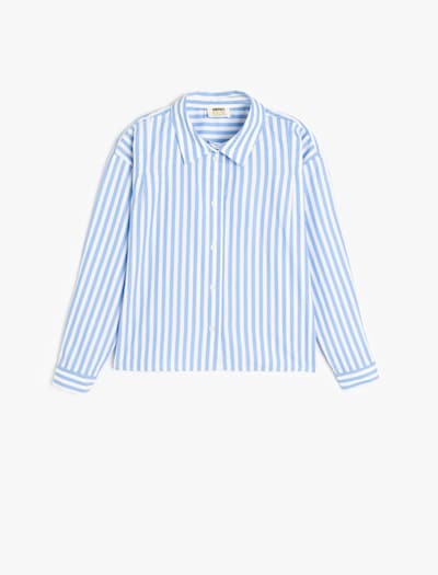 Koton Blouse in de kleur Blauw / Wit, Productweergave