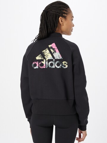 ADIDAS SPORTSWEAR Sport szabadidős dzsekik 'Allover Print' - fekete