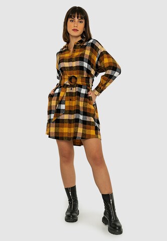 Jimmy Sanders Shirt Dress in Brown: front