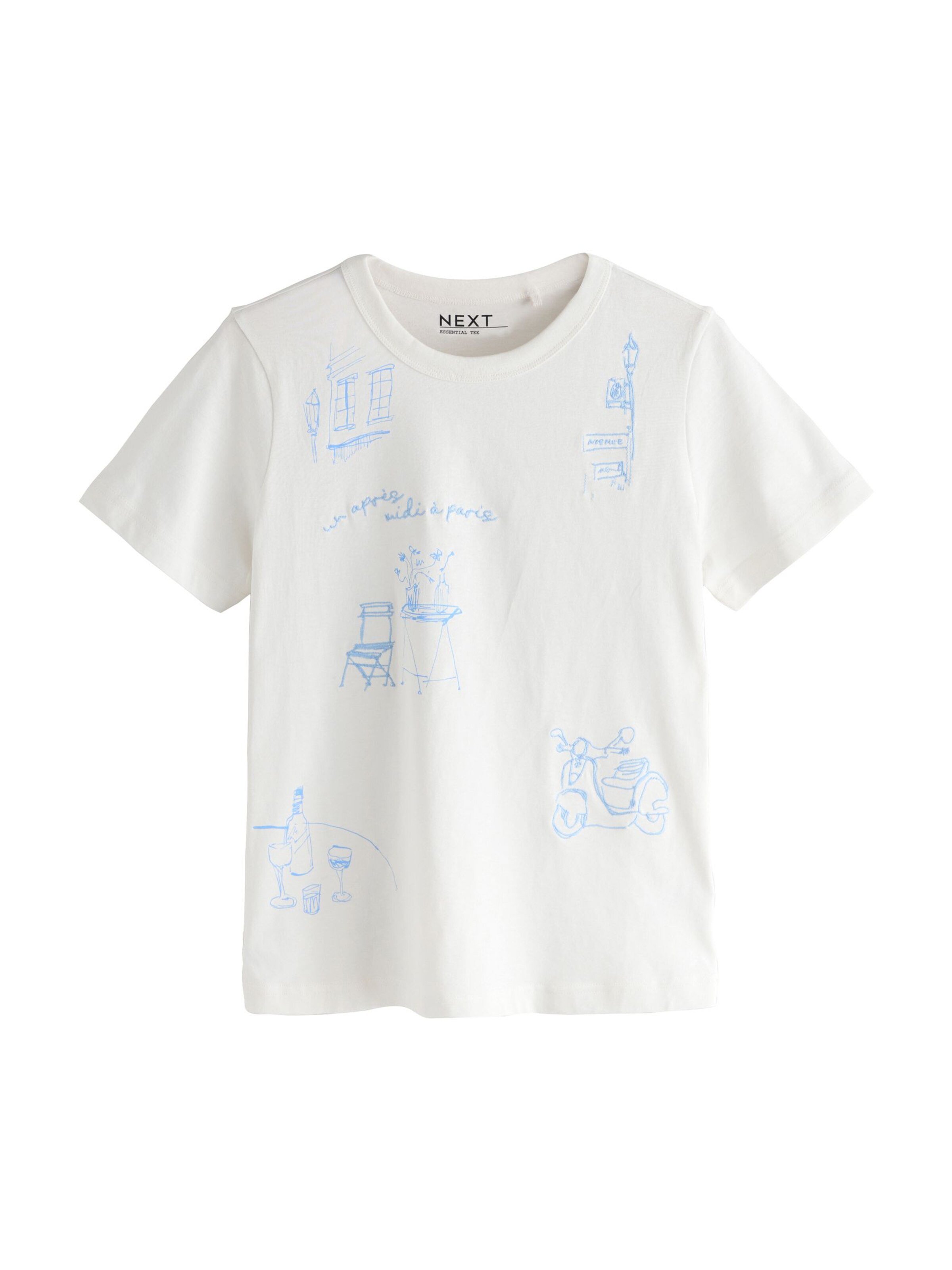 Tricou de la Next pe alb: față