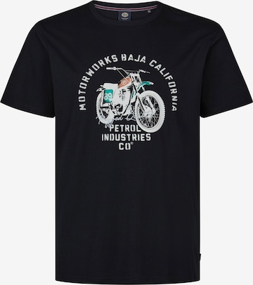 melns Petrol Industries T-Krekls 'Classic': no priekšpuses