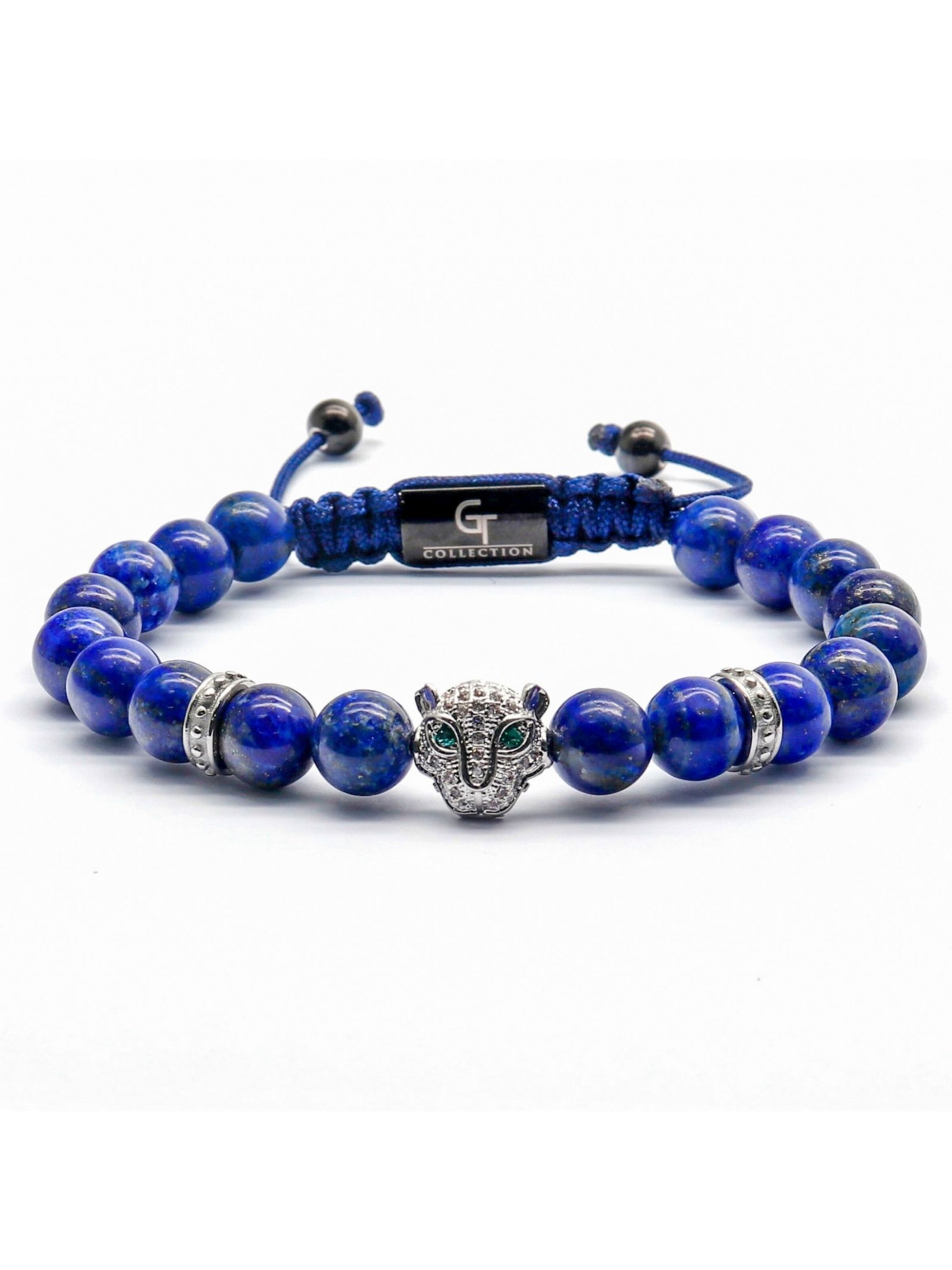 Bracelet 'Leopard Head' GT Collection en bleu : devant