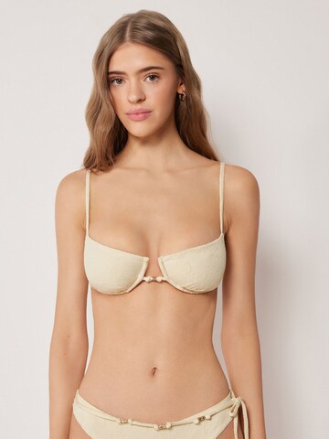 CALZEDONIA Balconette Bikinitop 'Wild Jungle' in Weiß: Vorderseite