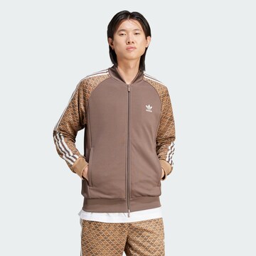 ADIDAS ORIGINALS Sweat jacket 'SSTR Classic' in Brown: front