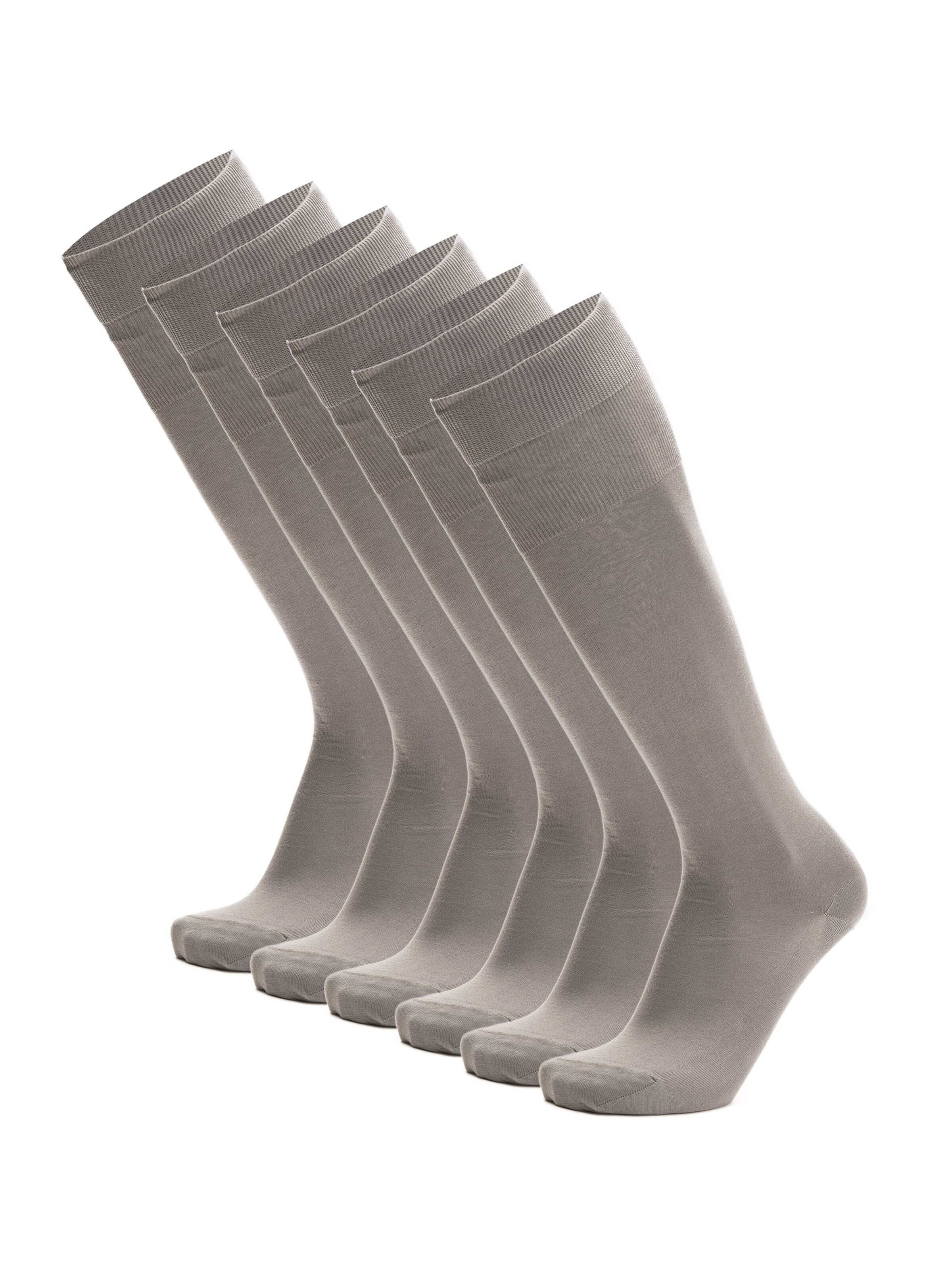 Ciocca Knee High Socks in Grey: front