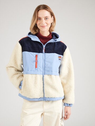 Superdry Fleece jas in Beige: voorkant