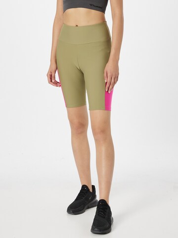 Skinny Leggings de la Urban Classics pe verde: față