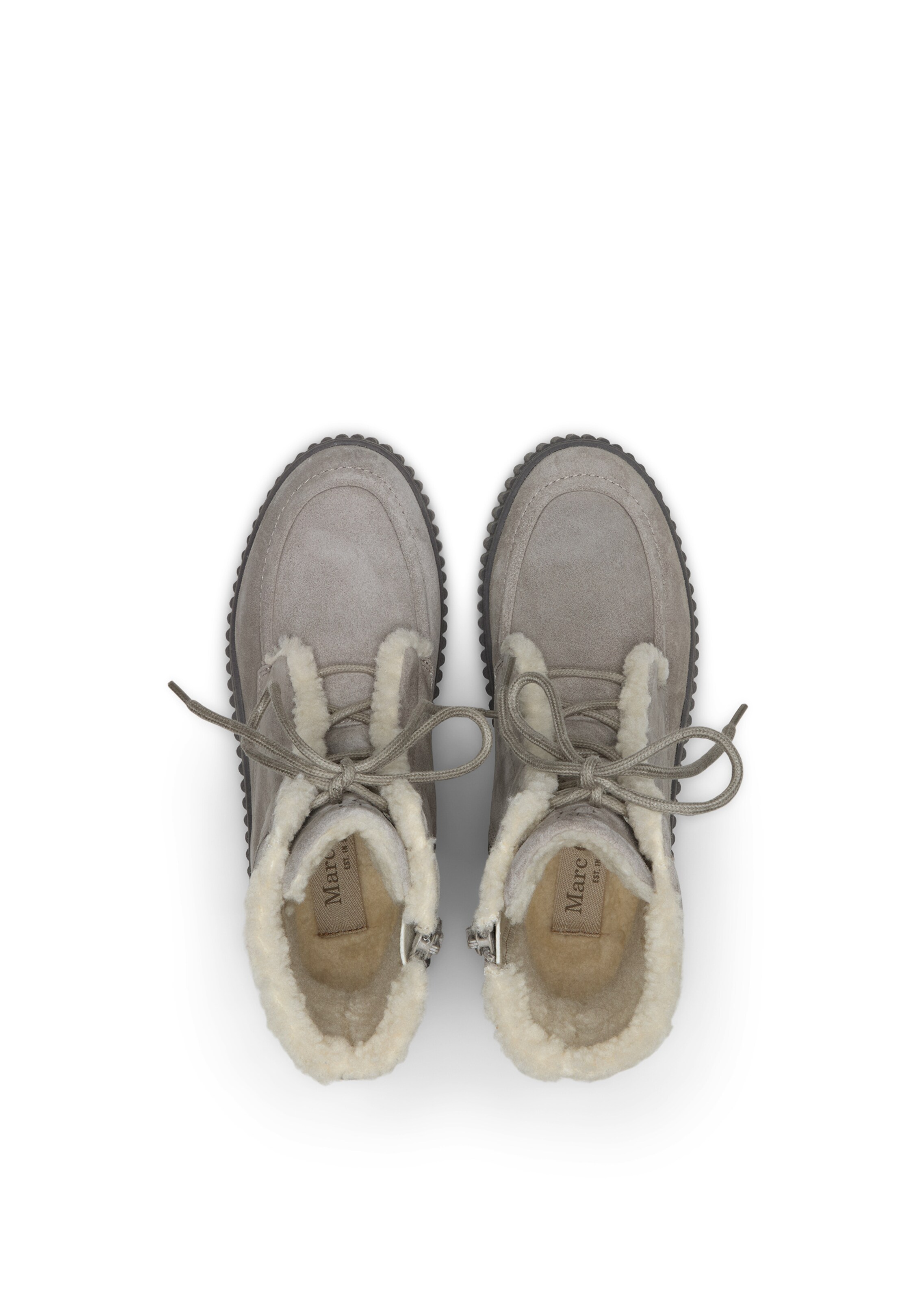 Marc O'Polo Lace-up boot 'Model Bianca' in Grey