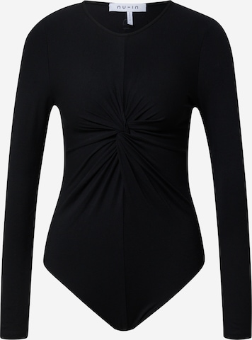 NU-IN Shirt bodysuit in Black: front