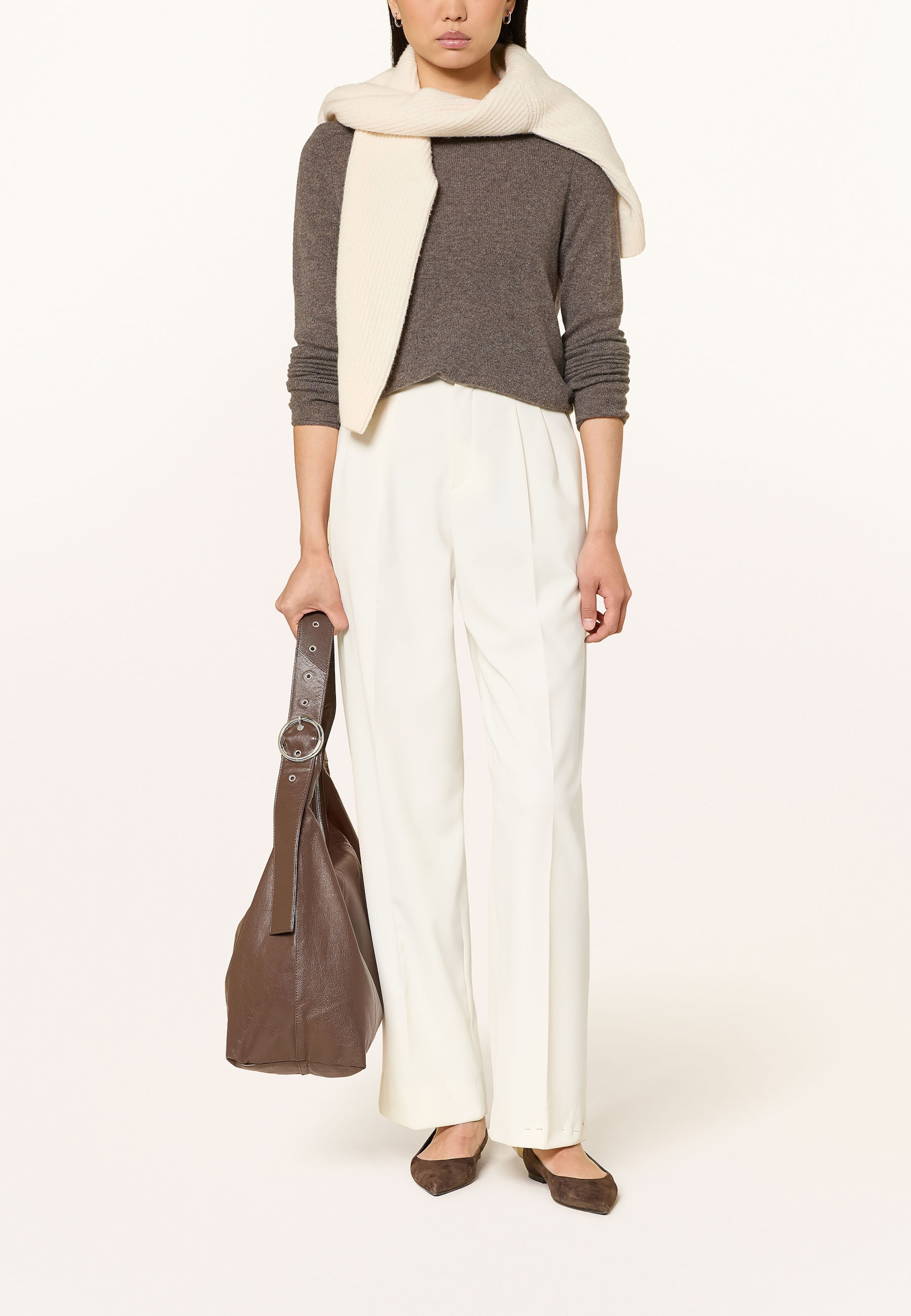 darling harbour Cashmere-Pullover in Grau: Vorderseite