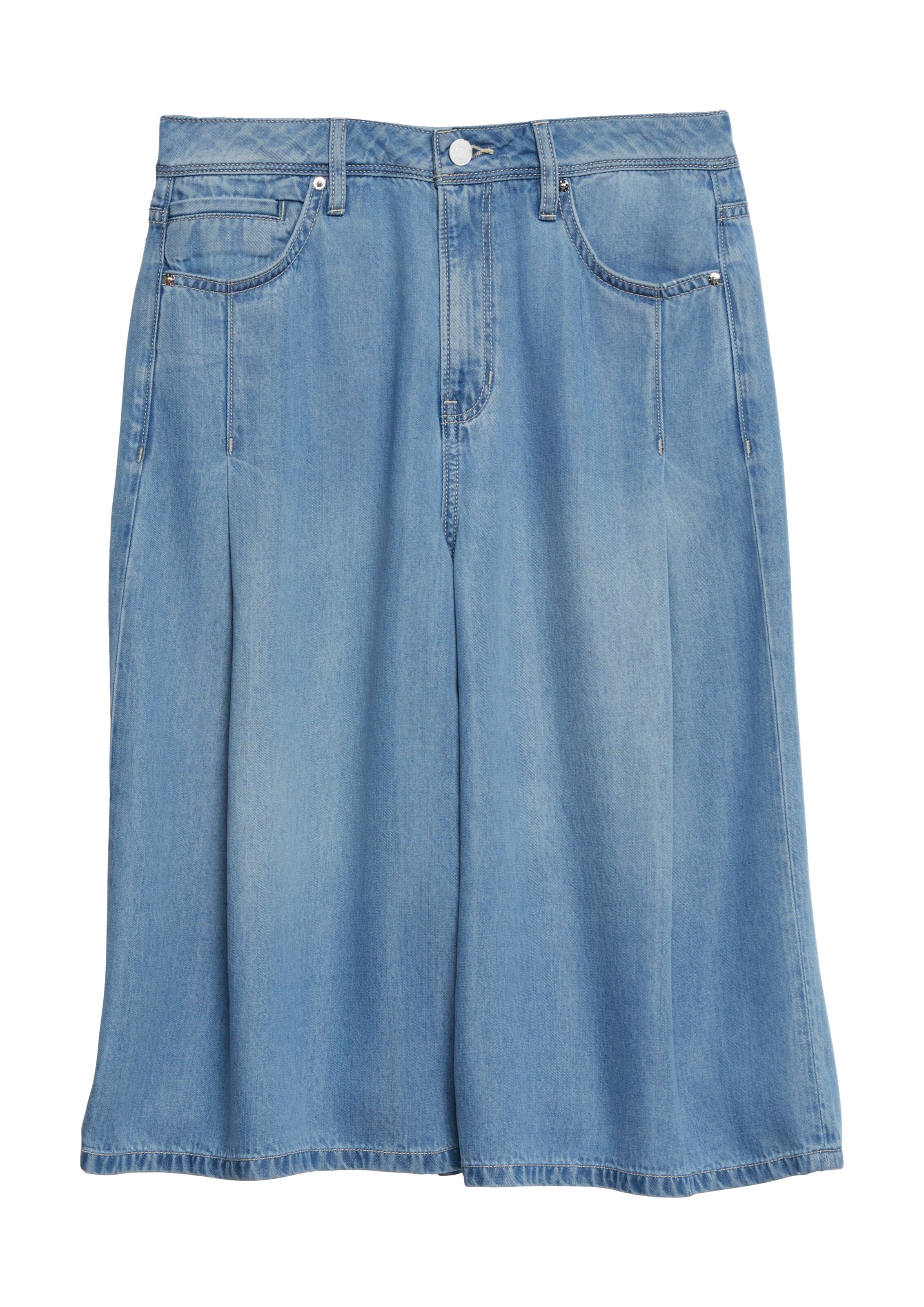 s.Oliver Wide leg Bandplooi jeans 'Suri' in Blauw: voorkant