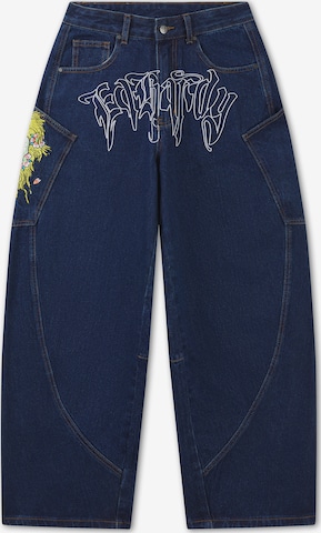 mėlyna Ed Hardy Laisvas Džinsai 'Gothic Skull': priekis